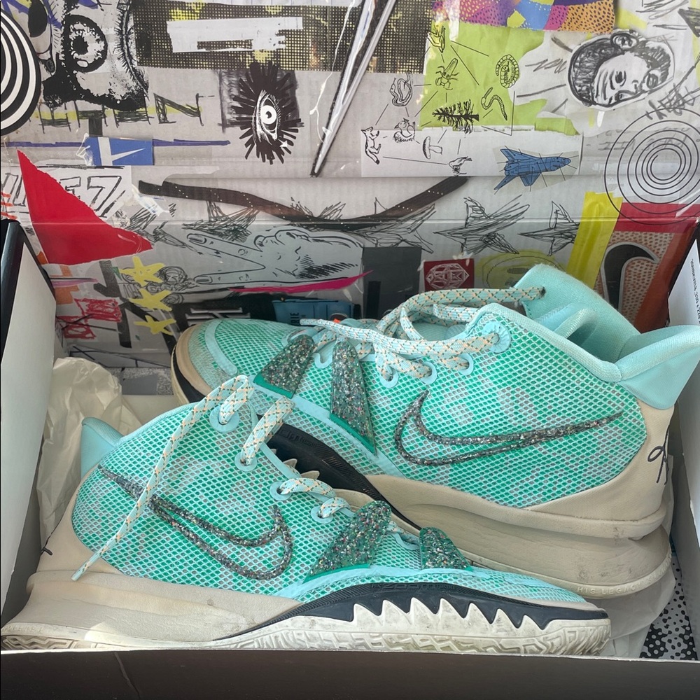 Nike 🐬Kyrie 7 "Copa" Aqua Grey  - size w 7.5/ m 6